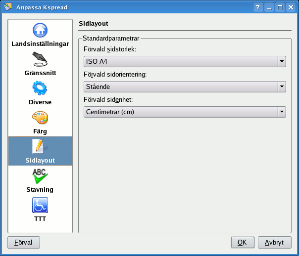 Inställning av stavningskontroll.