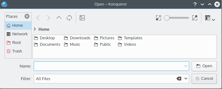 Fönstret Öppna fil.