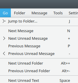 Меню «Перехід»