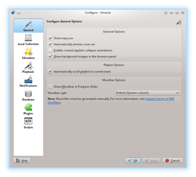 General configuration options