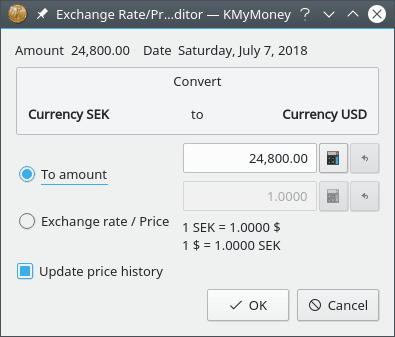 Exchange Rate Editor