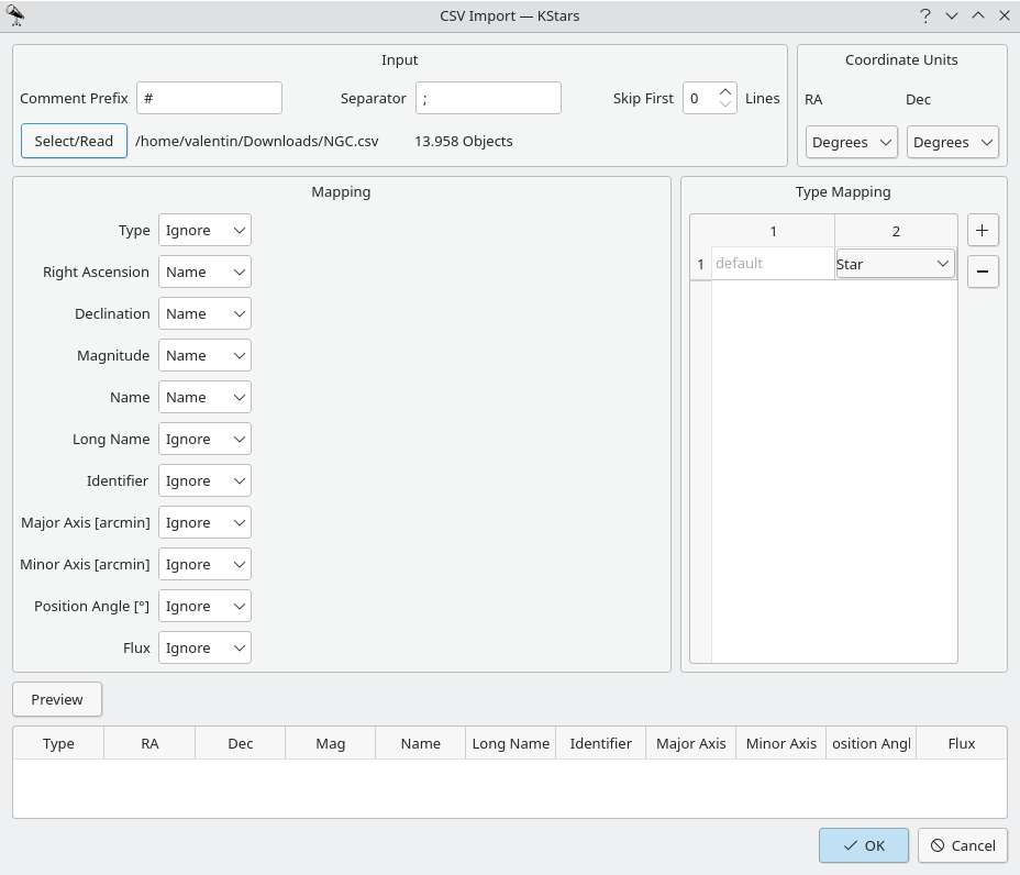 Importing CSV Catalogs