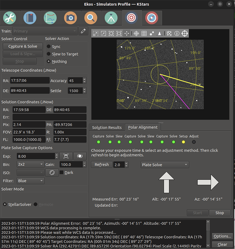 Polar Alignment Assistant, Plate Solve Workflow 1