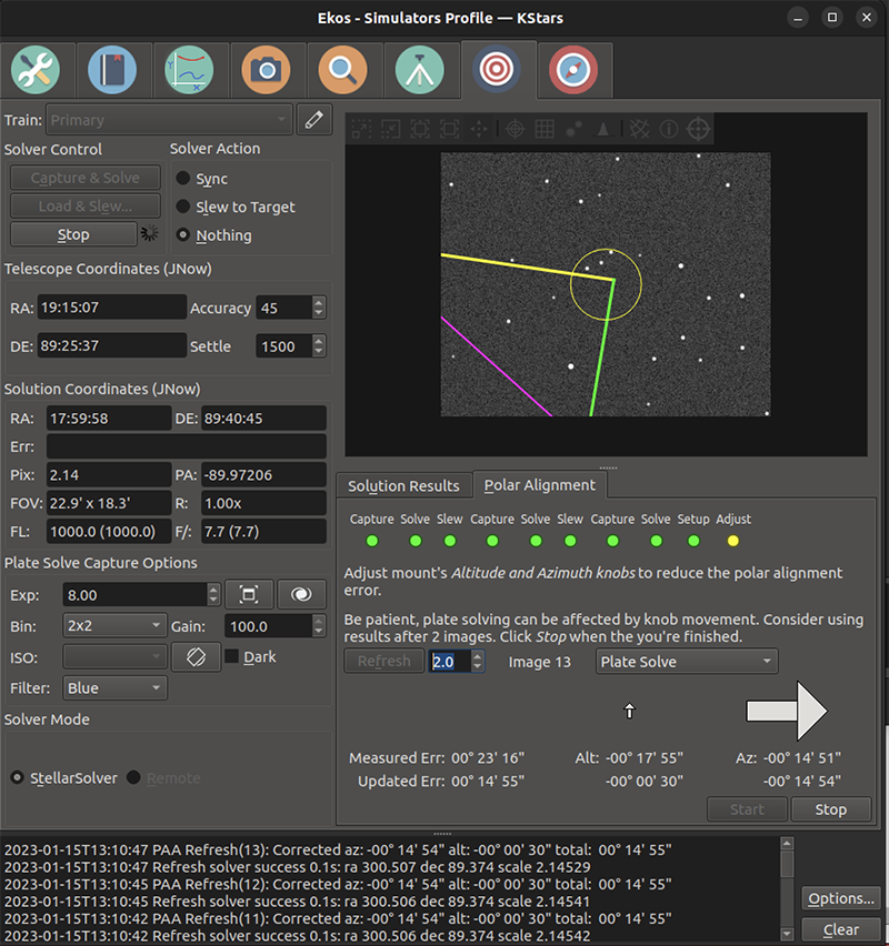 Polar Alignment Assistant, Plate Solve Workflow 2