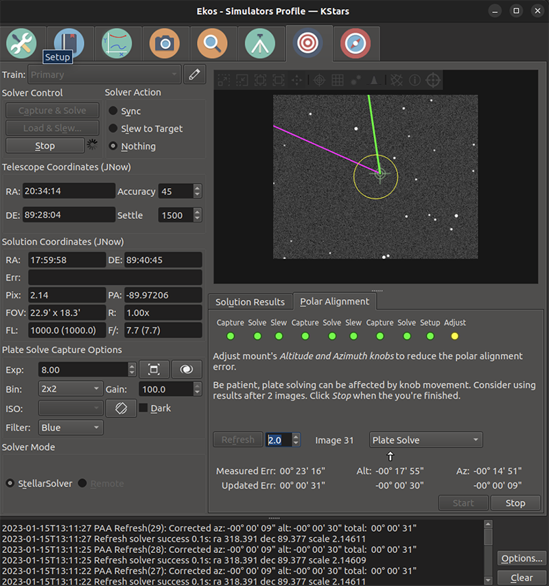 Polar Alignment Assistant, Plate Solve Workflow 3