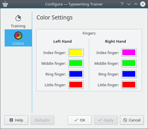 Color settings
