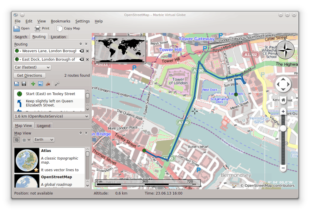 Marble Displaying a Route