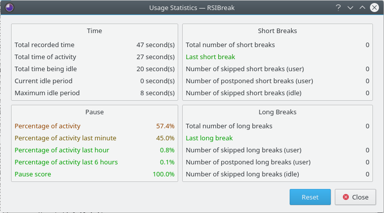 Left click on the tray icon to see statistics