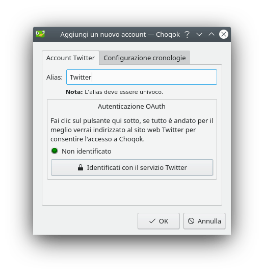 Aggiungere un account