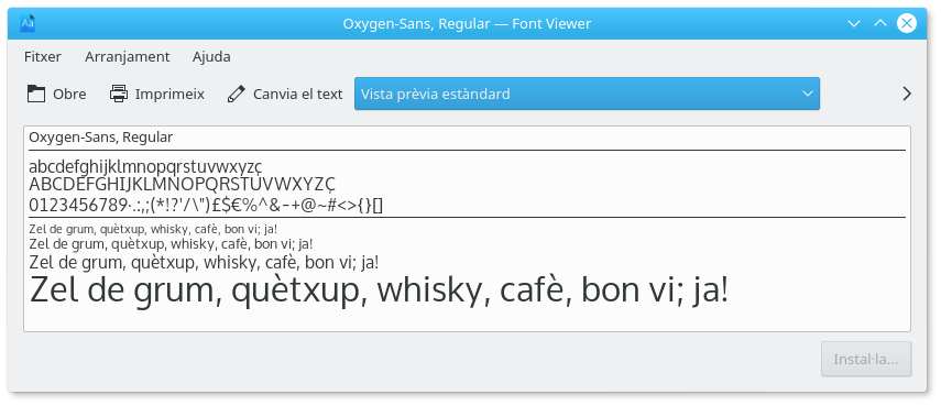 Aplicació KFontview