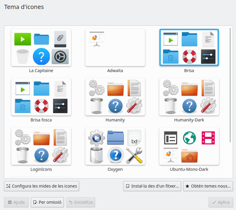 Personalització de les icones del Plasma™