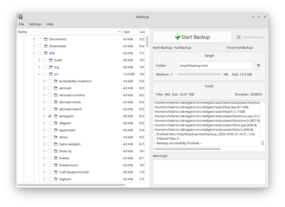 Bildschirmfoto des Hauptfensters