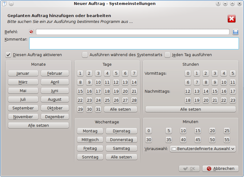 Der DialogNeuer Auftrag