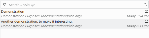 Die Nachrichtenliste