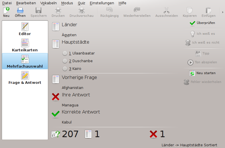 Mehrfachauswahl-Sitzung