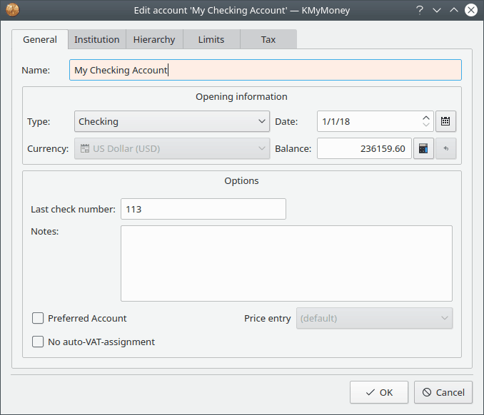 edit account information