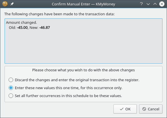 confirm manual transaction changes