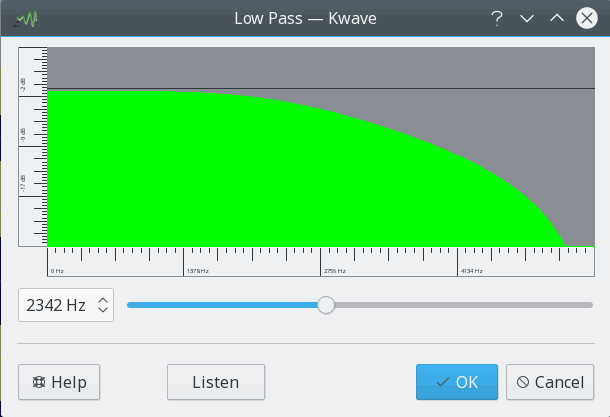 Screenshot of the Low Pass Filter Plugin