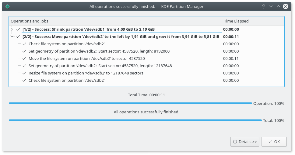 Progress dialog details