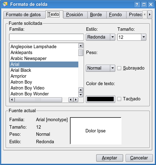 Página Tipografía.