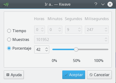Captura de pantalla del complemento «Ir a posición»