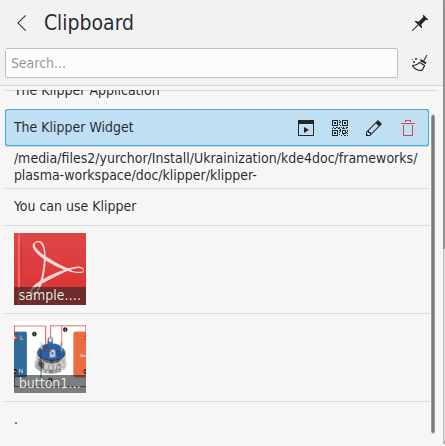 El elemento gráfico de Klipper