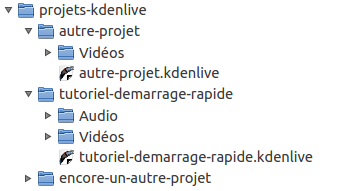 Structure de dossier Kdenlive