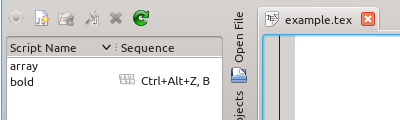 Scripts : raccourci clavier