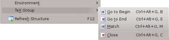 Modifier → Groupe TeX