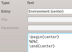 Indentation du texte dans l'environnement (%E)