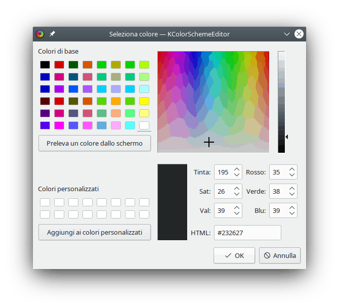 Il selettore dei colori.