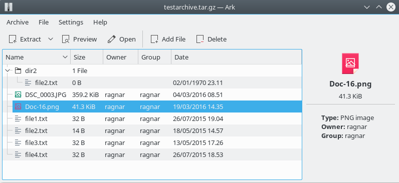 Hoofdvenster van Ark