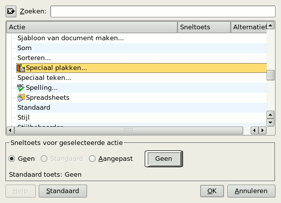 Sneltoetsen instellen schermafdruk 1
