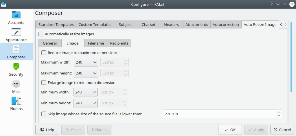 Opsteller automatisch grootte wijzigen