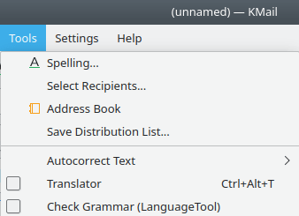 Het menu Hulpmiddelen
