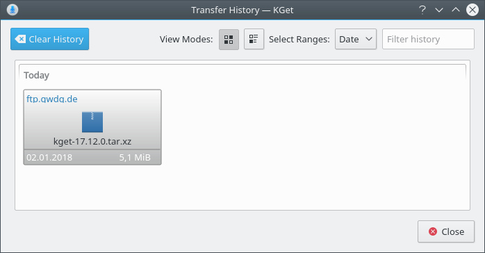 Historia transferów