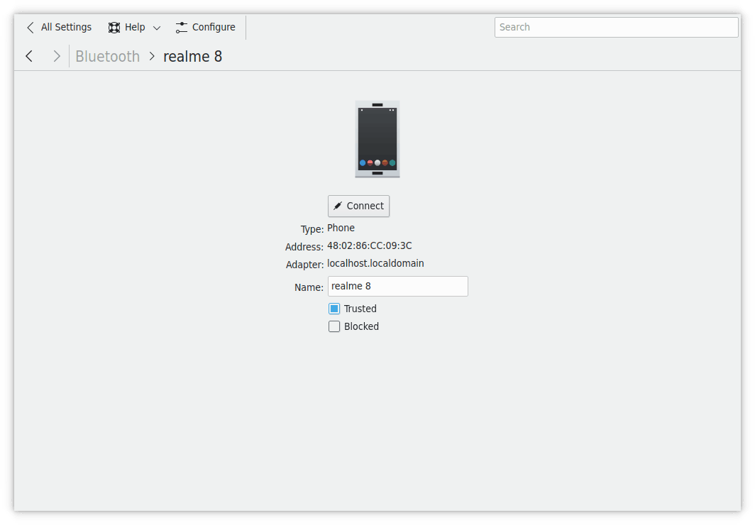 Configurações do dispositivo