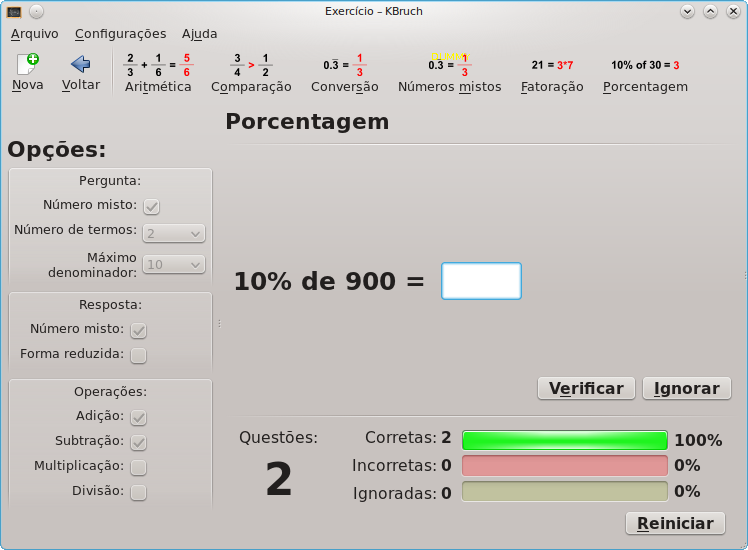 Exercício de porcentagem