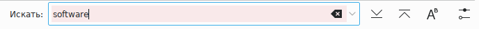 Панель поиска улучшенного текстового редактора Kate.